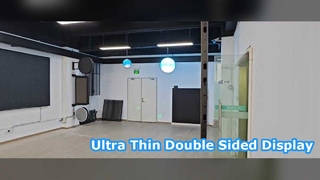 Εξαιρετικά λεπτή οθόνη LED διπλής όψης για σύγχρονη διαφήμιση